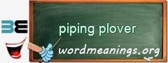 WordMeaning blackboard for piping plover